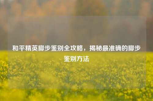 和平精英脚步鉴别全攻略,揭秘最准确的脚步鉴别方法