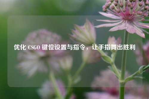 优化 CSGO 键位设置与指令,让手指舞出胜利