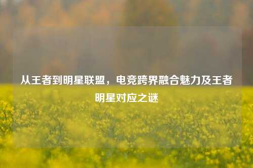 从王者到明星联盟，电竞跨界融合魅力及王者明星对应之谜
