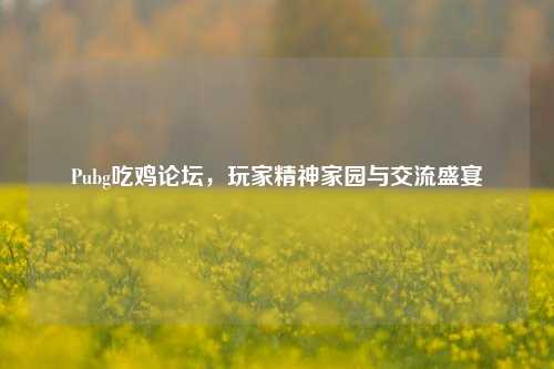 Pubg吃鸡论坛，玩家精神家园与交流盛宴