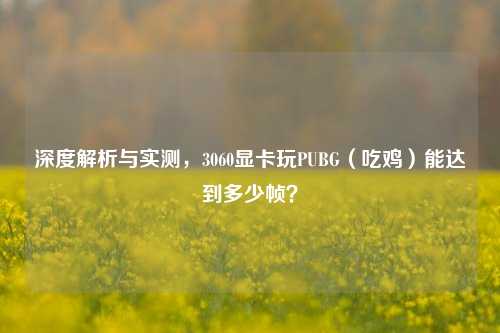 深度解析与实测，3060显卡玩PUBG（吃鸡）能达到多少帧？