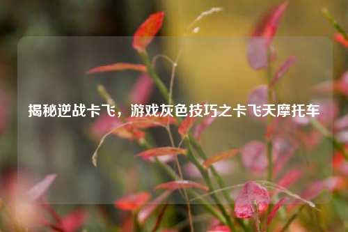 揭秘逆战卡飞，游戏灰色技巧之卡飞天摩托车