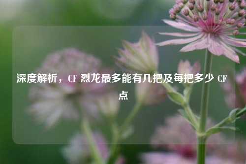 深度解析，CF 烈龙最多能有几把及每把多少 CF 点