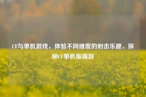 CF与单机游戏，体验不同维度的射击乐趣，探秘CF单机版端游