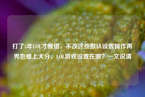 打了5年LOL才醒悟,不改这些默认设置操作再秀也难上大分,LOL游戏设置在哪?一文说清
