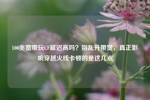 100兆宽带玩CF延迟高吗?别乱升带宽,真正影响穿越火线卡顿的是这几点