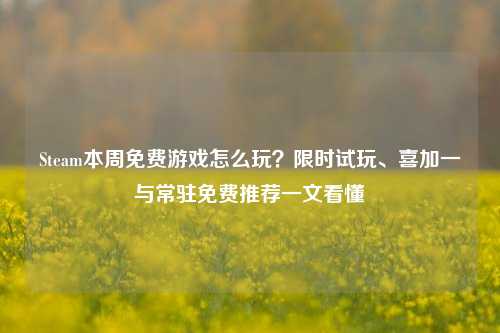 Steam本周免费游戏怎么玩?限时试玩、喜加一与常驻免费推荐一文看懂