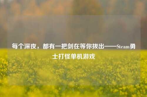 每个深夜,都有一把剑在等你拔出——Steam勇士打怪单机游戏