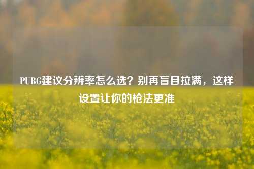PUBG建议分辨率怎么选?别再盲目拉满,这样设置让你的枪法更准